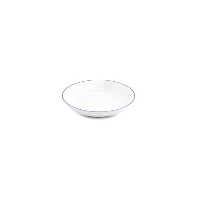 Diep bord 21xH4cm coupe blue rim Basic White