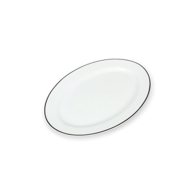 Serving dish 30,5x20,5xH2,5cm black rim Bistro