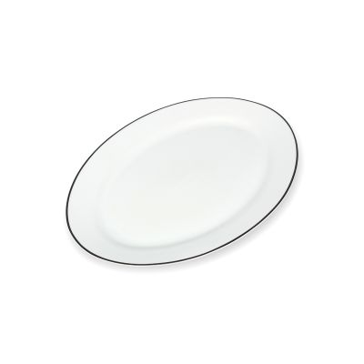 Serving dish 35x24xH2,5cm black rim Bistro