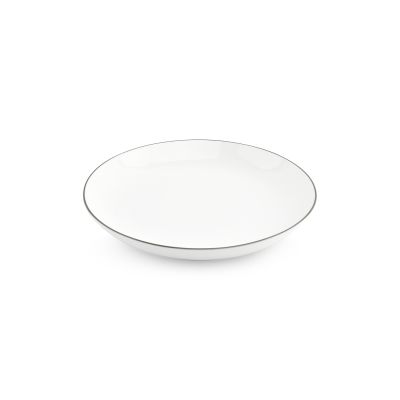 Schüssel 27xH4cm coupe green rim Basic White