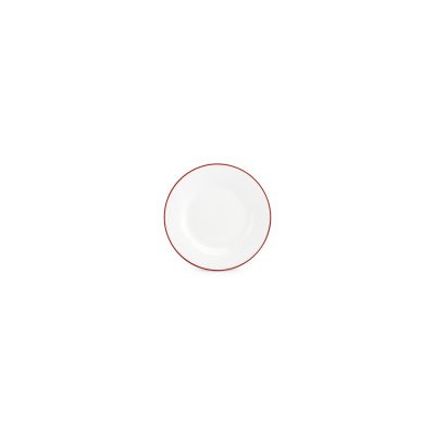 Teller flach 15cm burgundy rim Basic White