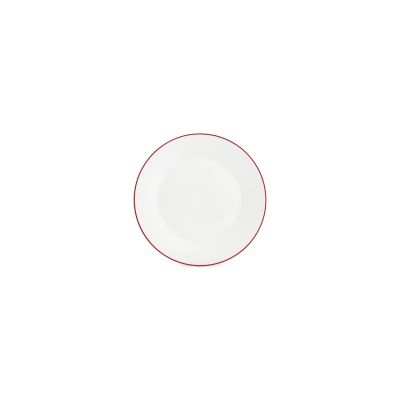 Teller flach 20cm burgundy rim Basic White