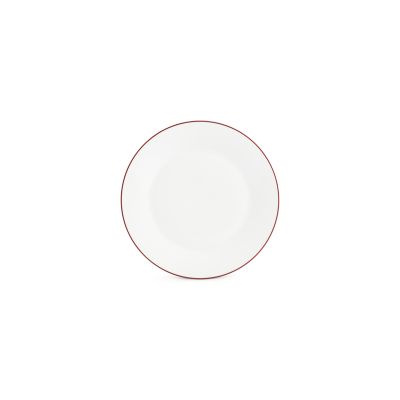 Teller flach 24cm burgundy rim Basic White