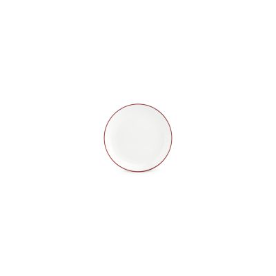 Teller flach 15cm coupe burgundy rim Basic White