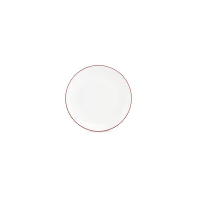 Teller flach 20,5cm coupe burgundy rim Basic White