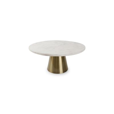 Taartplateau 30xH14cm marmer wit Glint