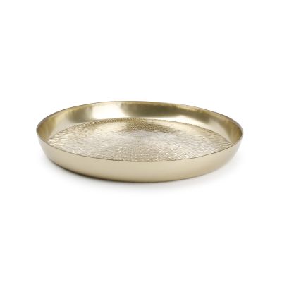 Deco dish 35xH4cm structured gold Glint