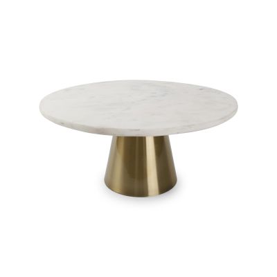 Cake stand 30xH14cm marble white Glint