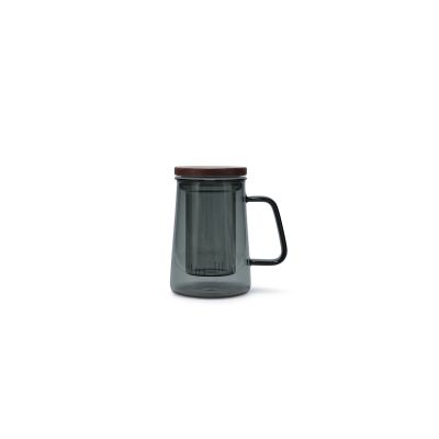 Chope 63cl avec filtre en verre et couvercle gris Luma