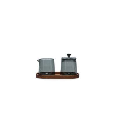 Pot à lait et sucrier 23cl gris Luma