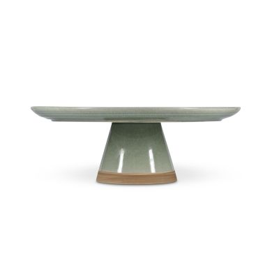 Cake stand 33,5xH12cm green Cameo