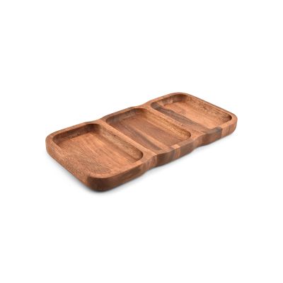 Servierschale 38x19xH3cm 3 geteilt Chop