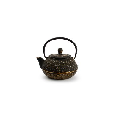 Theepot 80cl stippen goud/zwart My Tea