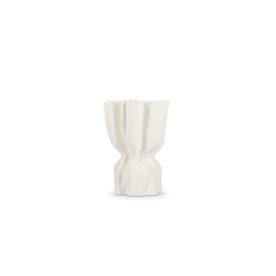 Vaas 17x13,5xH22cm draped white Vea
