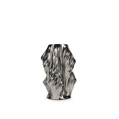 Vaas 20x20xH28,5cm satin silver Vea