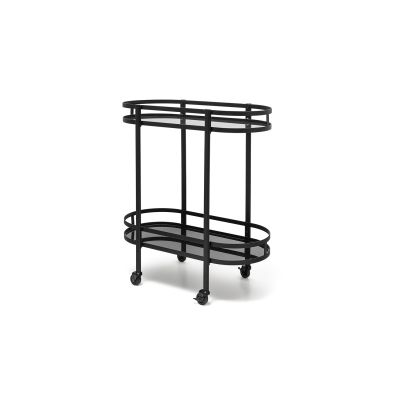 Serving trolley 71x32xH79cm 2 layers black Bar