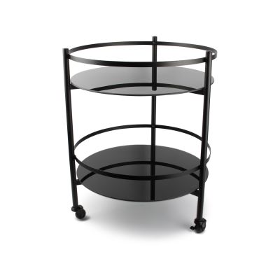 Serving trolley 48xH61,5cm 2 layers black Bar