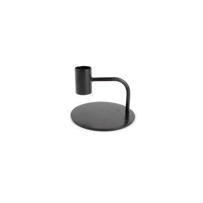 Candle holder 10xH8cm metal black Pillar