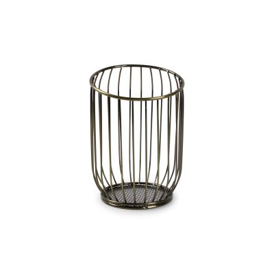 Wire basket 12xH16cm gold/black Loft