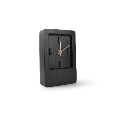 Table clock 14xH22cm black edge Zone