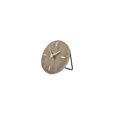 Table clock 15cm travertine grey Zone