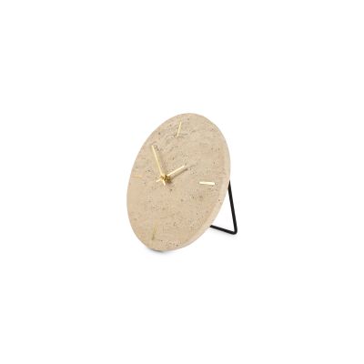 Table clock 20cm travertine beige Zone