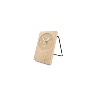 Horloge de table 12xH18cm travertin beige Zone