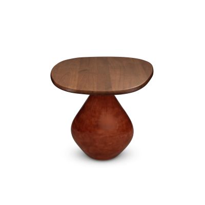 Bijzettafel 41x36xH40cm met houten blad red clay Mio
