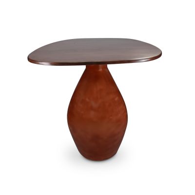Side table 50x36xH50cm with wooden tabletop red clay Mio