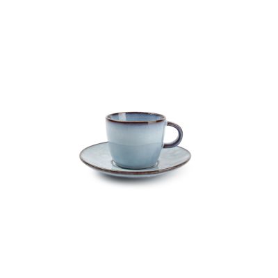 Mocha cup 9cl and saucer light blue Marrakesh