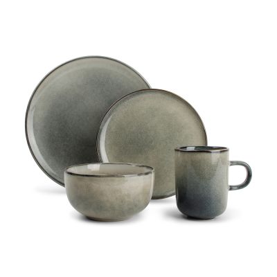 Servies 16-delig groen/blauw Meridian