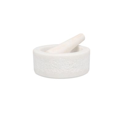 Mortar and pestle 14xH10cm white Marbliss