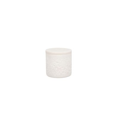 Covered jar 7xH7cm white Marbliss