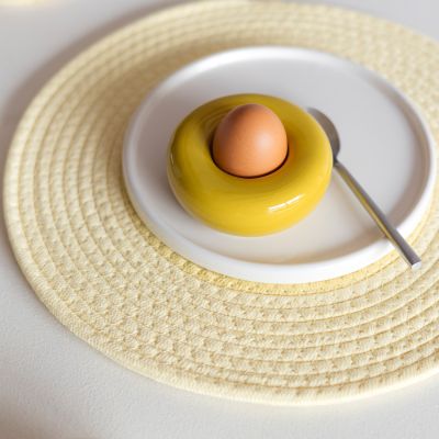 Eierdop 10xH4cm mustard yellow Billie - Set van 2