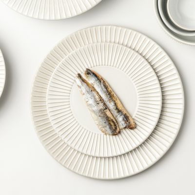 Plate 20,5cm striped white Brass