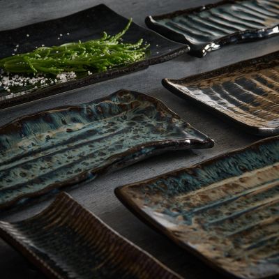 Serveerschaal 29x9cm seaweed Umi