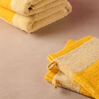 Gant de toilette 15x21cm sunny yellow Pixie - Lot de 2
