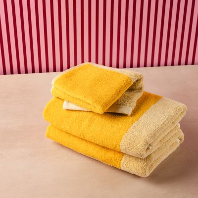 Serviette de bain 50x100cm sunny yellow Pixie - Lot de 2
