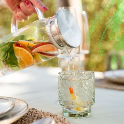 Glas 30cl hellgrün Flora - 4er-Set