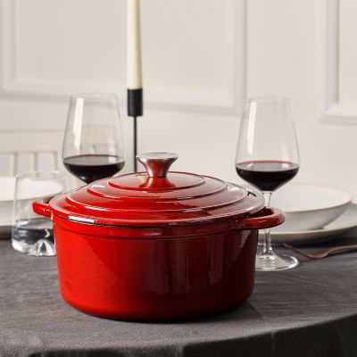 Kookpot 26cm gietijzer rood Ferno