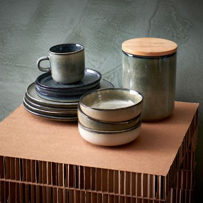 Kom 13xH4cm groen/blauw Meridian