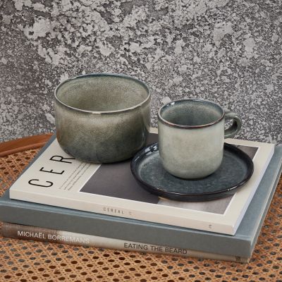 Kom 13xH7cm groen/blauw Meridian
