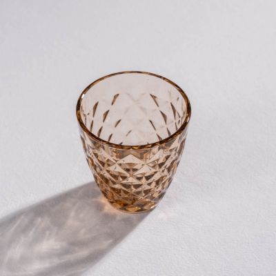 Glass 27cl ocher Prisma - Set of 4