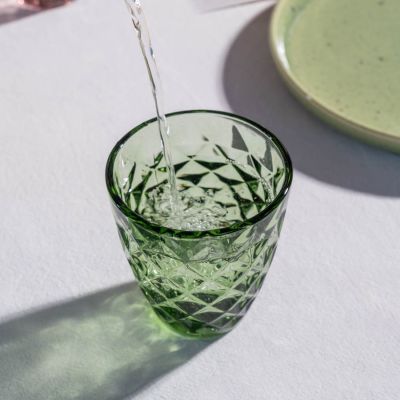 Glass 27cl green Prisma - Set of 4