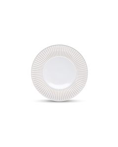 Assiette plate 20,5cm rayé white Brass