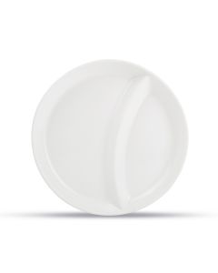 Assiette divisée 22,5cm 2 incurve  parties blanc Care