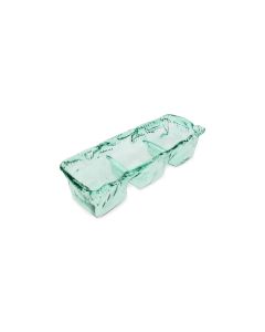 Serveerschaal 39x14xH9,5cm 3 delen green Ecovitra