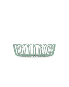 Wire basket 26,5xH7,5cm green Flores