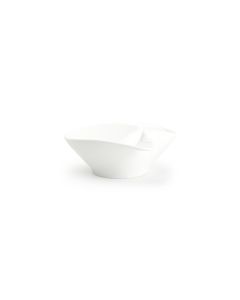 Bowl 12x10xH4cm with grip white Flavor