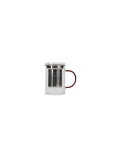 Tea mug 43cl with filter and lid amber Liv